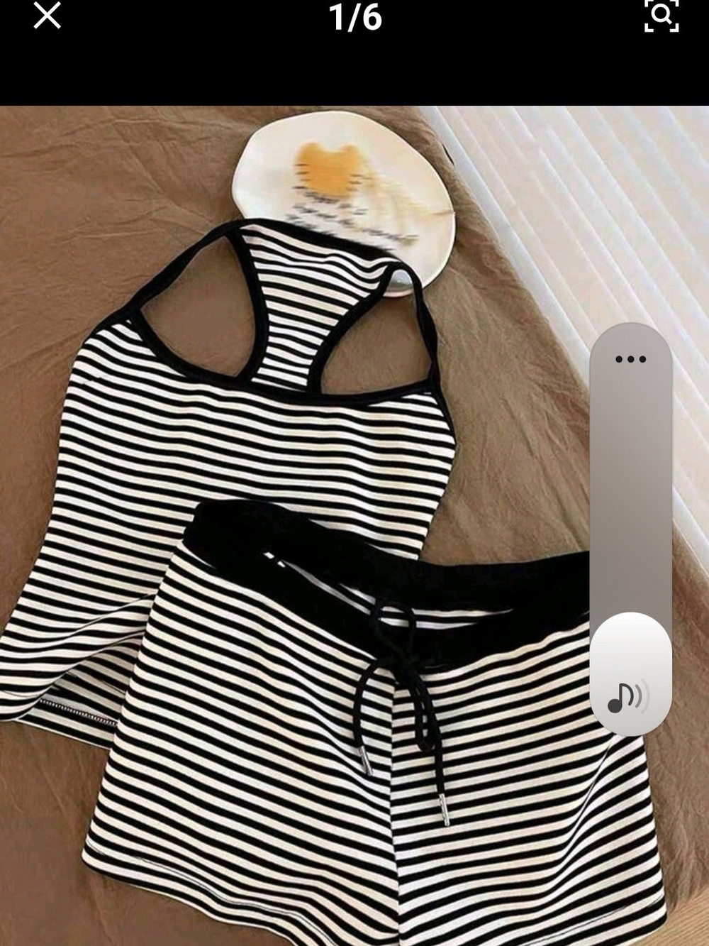 Black & White Striped Women’s Shorts - Casual Drawstring